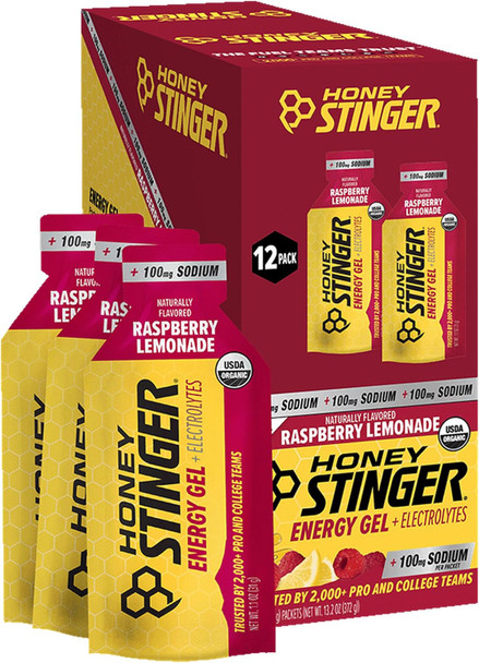 Honey Stinger Energy Gel, Gluten Free & Caffeine Free, for Exercise, Running and Performance, Sports Nutrition for Home & Gym, Pre and Mid Workout - 12 Pack