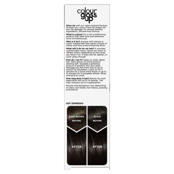Clairol Colour Gloss Up, Temporary Colour Gloss, Hot Espresso, 130ml