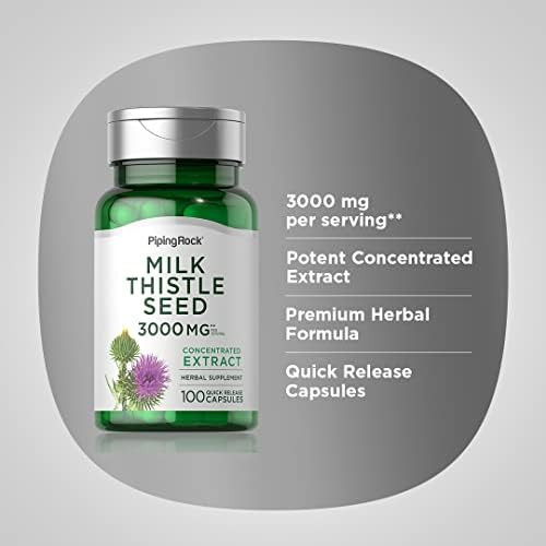 Piping Rock Milk Thistle Supplement  3000 mg  100 Quick Release Capsules