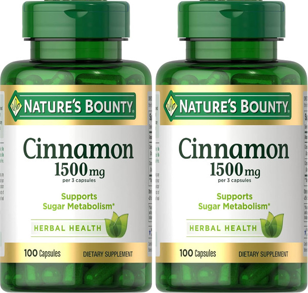 Nature's Bounty Cinnamon Capsules 1500mg