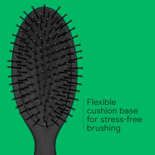 CONAIR Men Hair Brush Men’s Detangler Brush for Everyday Brushing and All Hair Types Flexible Cushion Base with Ball Tipped Bristles Won’t Snag