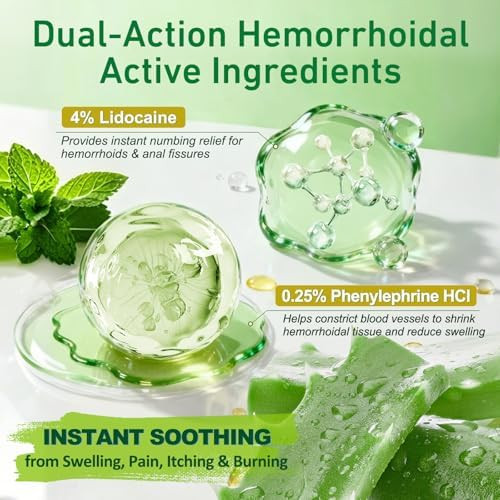 DERMFREE Hemorrhoid Cream with Lidocaine 4% Natural Aloe Relief