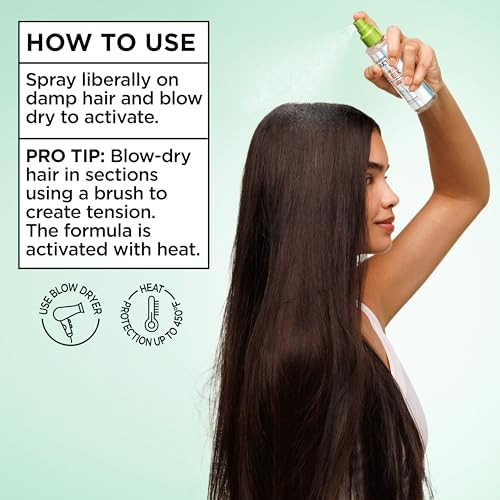 Garnier Fructis Diamond Sleek Hair Shine Spray Up to 100-Hour Frizz Control Heat Protectant up to 450°F with Vegan Keratin Smoothing Complex and Argan Oil for Frizzy Dry Dull Hair  4.6 Fl Oz