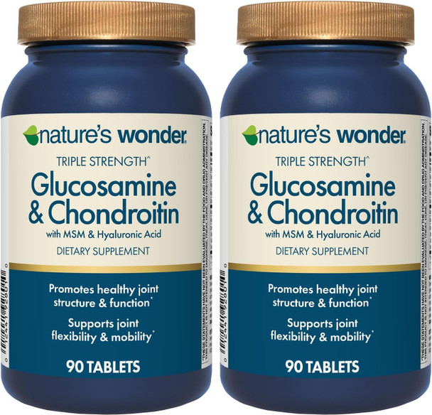 Nature's Wonder Triple Strength Glucosamine Chondroitin MSM, 90 Tablets