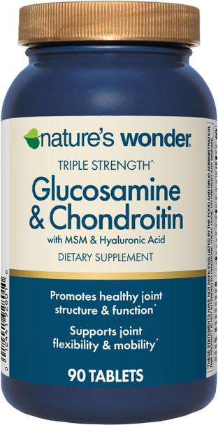 Nature's Wonder Triple Strength Glucosamine Chondroitin MSM, 90 Tablets