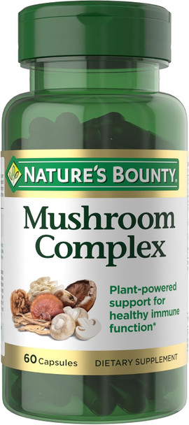 Nature's Bounty Mushroom Complex for Immune Support, Featuring Shiitake, Maitake and Reishi Mushroom – Health Supplements