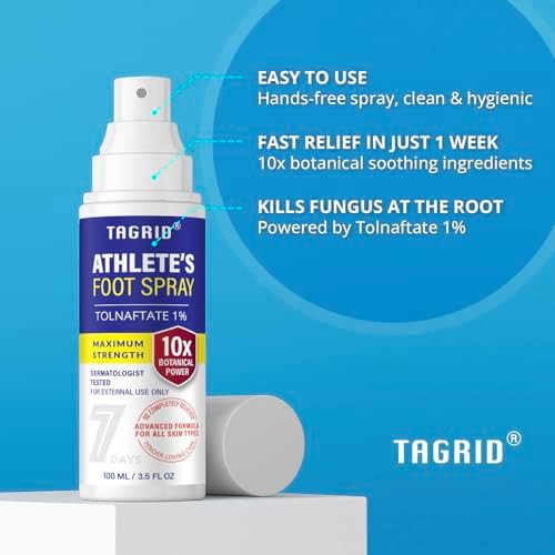 TAGRID Athletes Foot Treatment Maximum Strength Antifungal Spray for Athletes Foot Fungus Jock Itch Ringworm Treatment