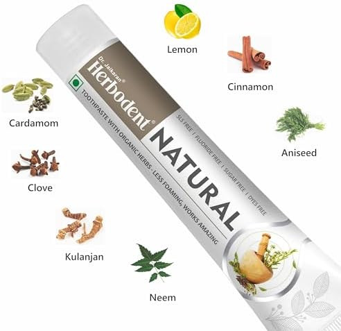 Herbodent Natural Neem Toothpaste for Dry Mouth & Gum Problems with Amazing Taste & Freshness