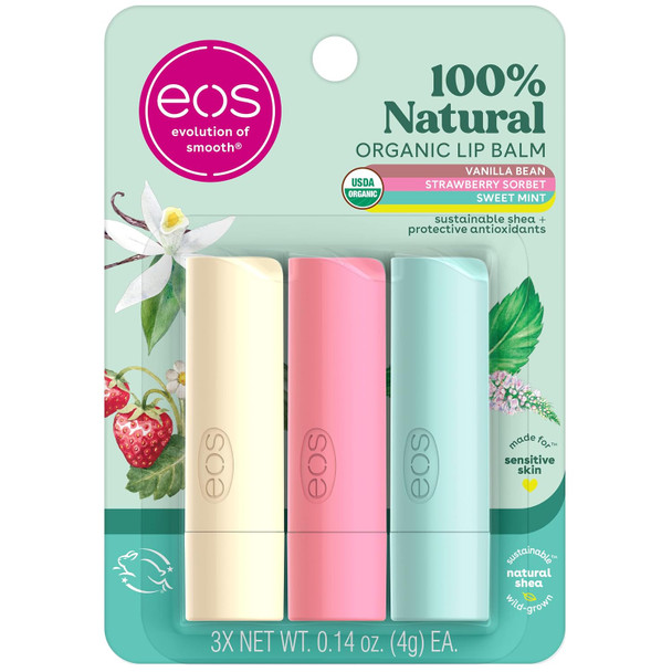 eos Natural Shea Lip Balm- Fruity Multi Flavor