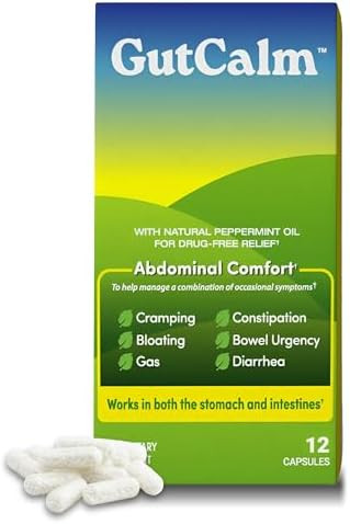 GutCalm IBS Relief Peppermint Oil Capsules, Gas & Bloating