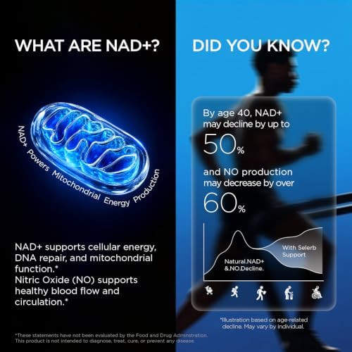 Selerb NMN Supplement Liposomal Neuro NMN with Resveratrol TMG Quercetin CoQ10 Rhodiola NAC Astaxanthin and Magnesium NAD+ Precursor Supports Brain Cellular Energy 1 Bottle - Liposomal NMN
