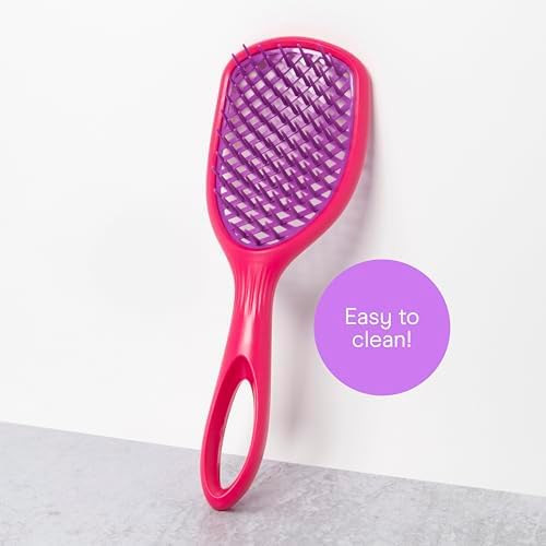 Conair All Brush Vented Paddle Hair Brush for Women  Gentle Detangler Brush for All Wet or Dry Hair Types Vented for Fast Blow Dry Styling Lightweight with Flex Bristles for Comfort Pink