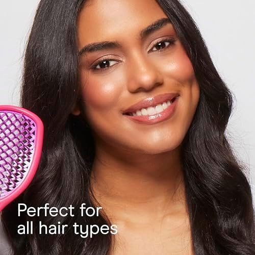 Conair All Brush Vented Paddle Hair Brush for Women  Gentle Detangler Brush for All Wet or Dry Hair Types Vented for Fast Blow Dry Styling Lightweight with Flex Bristles for Comfort Pink