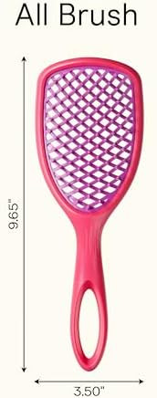 Conair All Brush Vented Paddle Hair Brush for Women  Gentle Detangler Brush for All Wet or Dry Hair Types Vented for Fast Blow Dry Styling Lightweight with Flex Bristles for Comfort Pink