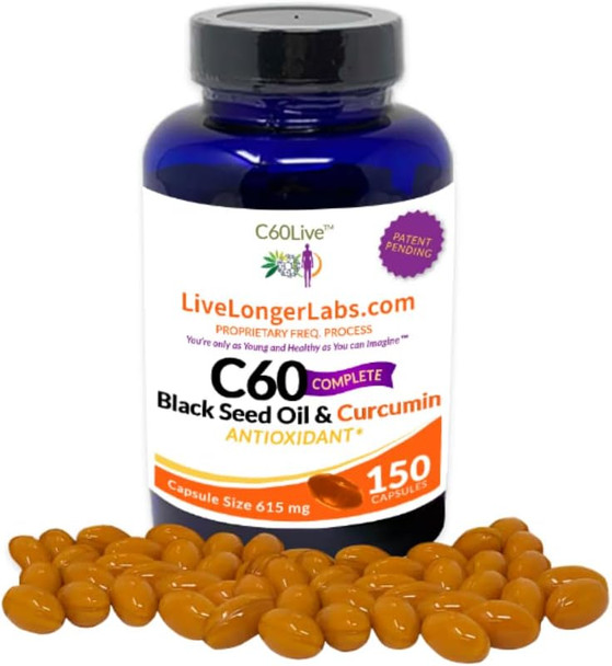 Carbon 60 (Fullerene) with Black Seed Oil - Antioxidant Supplement- All Natural Ingredients
