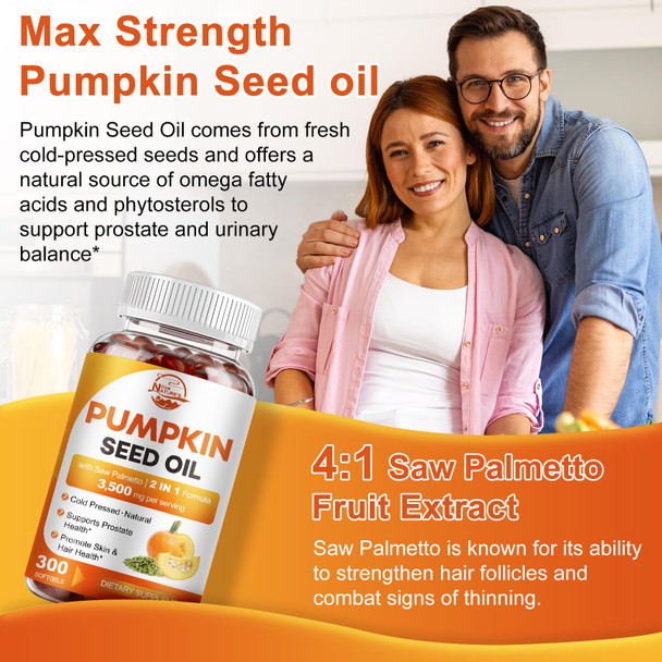 Pumpkin Seed Oil with Saw Palmetto, 3500mg Max Strength per Serving