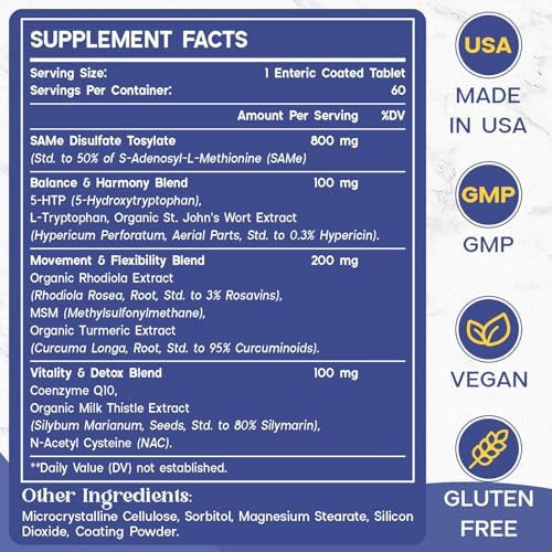Enerlix SAM-e Supplement with CoQ10 and 5-HTP Enteric Coated