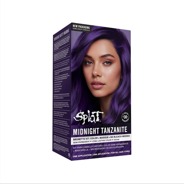 Splat Midnight Onyx Semi Permanent Hair Dye Kit, 1 Application, Includes Deep Reconstructor Conditioner, Lasts 30 Washes, No Bleach Required, Vegan & Cruelty Free Hair Color