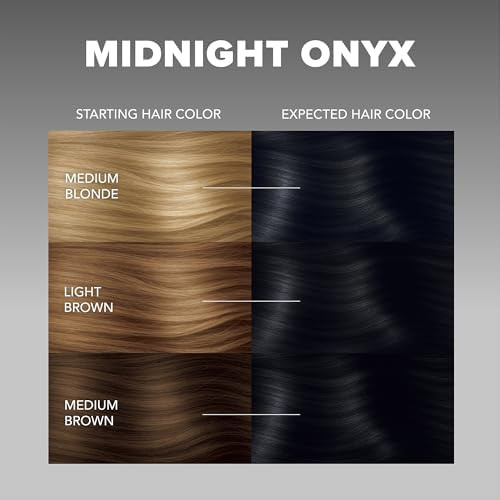 Splat Midnight Onyx Semi Permanent Hair Dye Kit, 1 Application, Includes Deep Reconstructor Conditioner, Lasts 30 Washes, No Bleach Required, Vegan & Cruelty Free Hair Color