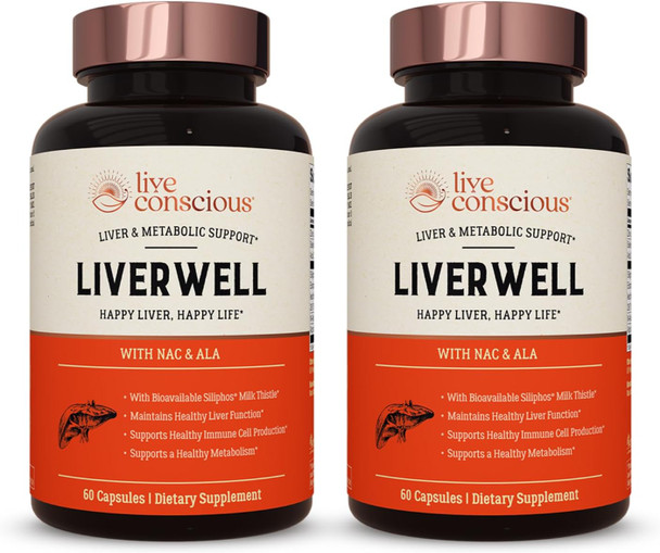Live Conscious LiverWell Liver Cleanse Rejuvenation Metabolic Support Liver Supplement for Liver Health