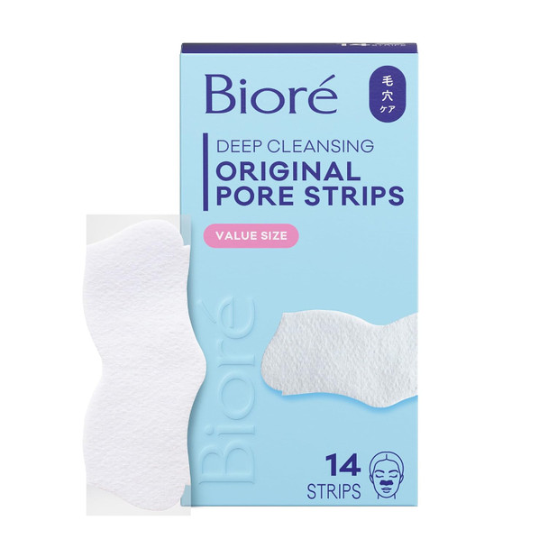 Bioré Original Blackhead Remover Strips Deep Cleansing Nose Strips With Instant Pore Unclogging Features C-Bond Technology Oil-Free Non-Comedogenic