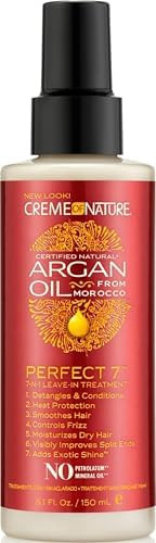 Creme of Nature Perfect 7™ Leave-In Treatment, 7-in-1 Spray For Frizz-Control, Protects From Heat and Detangles, Infused with Argan Oil  5.1 fl oz