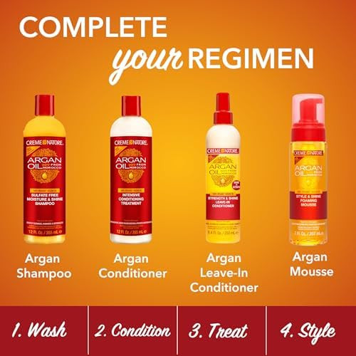 Creme of Nature Perfect 7™ Leave-In Treatment, 7-in-1 Spray For Frizz-Control, Protects From Heat and Detangles, Infused with Argan Oil  5.1 fl oz