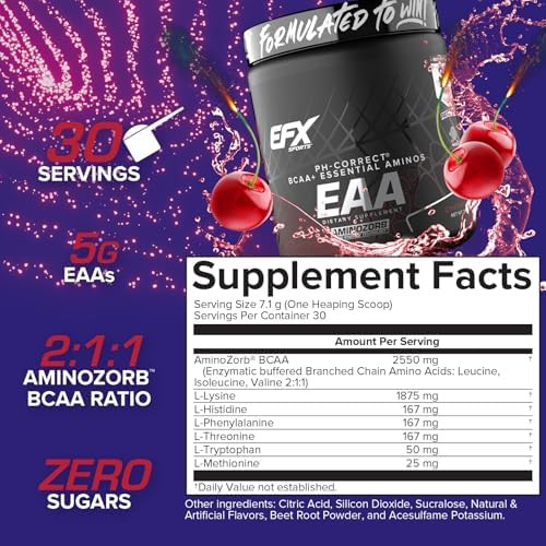 EFX Sports Training Ground EAA | Essential Amino Acids Supplement | Energy & Protein Synthesis | Pre, Intra, or Post Workout | 40 Servings