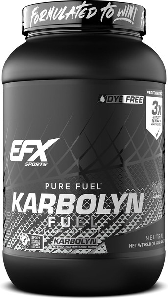EFX Sports Karbolyn Fuel | Fast-Absorbing Carbohydrate Powder | Carb Load, Sustained Energy, Quick Recovery | Stimulant Free | 39 Servings - 4.4 Pound