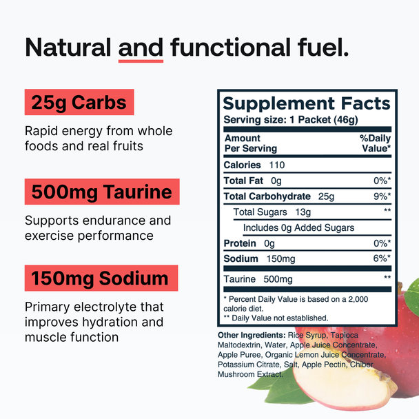 Transparent Labs Endurance Gels - Sweet Apple - 12Pack