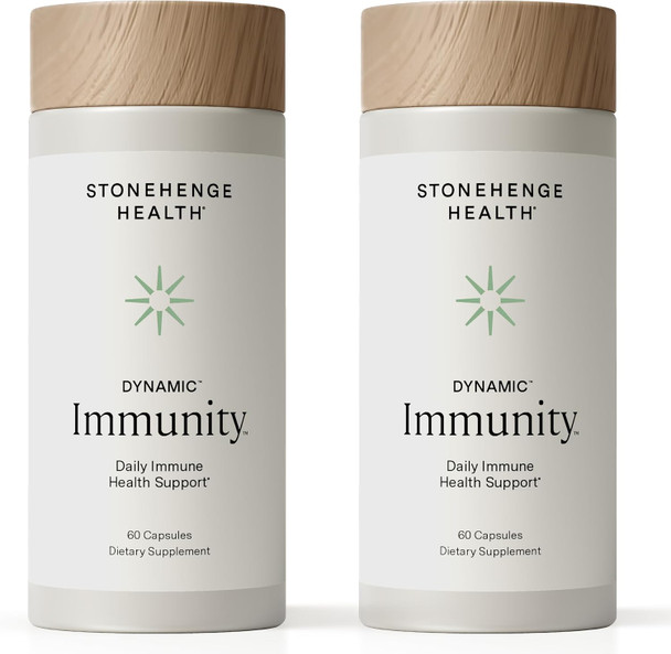 Stonehenge Health Dynamic Immunity Daily Supplement 10-in-1 Immune Boosters Zinc, Elderberry, Echinacea, Vitamin C & Probiotic L. Acidophilus – Supports Immune System & Respiratory Health