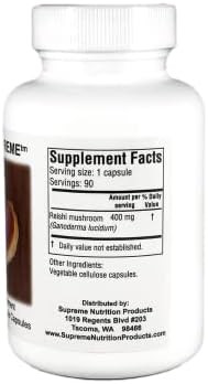 Supreme Nutrition Reishi Supreme, 90 Pure Reishi Mushroom Vegetarian Capsules
