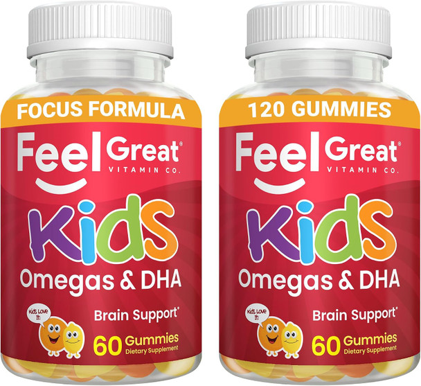 The Feel Great Vitamin Company Feel Great Kids Omega 3 DHA Gummies Plant-Based No Fishy Taste