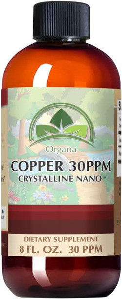 NutriNoche Organa Pure Crystalline Liquid Copper Supplement  30 PPM  High Absorption Copper
