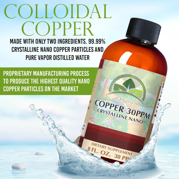 NutriNoche Organa Pure Crystalline Liquid Copper Supplement  30 PPM  High Absorption Copper