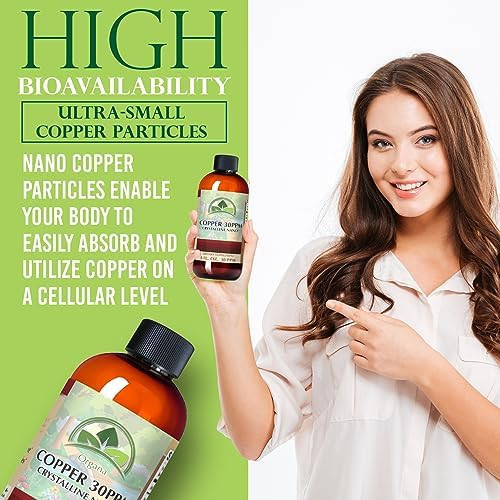 NutriNoche Organa Pure Crystalline Liquid Copper Supplement  30 PPM  High Absorption Copper