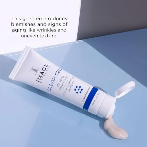 IMAGE Skincare, CLEAR CELL Clarifying Repair Crème, Face Night Cream Gel Moisturizer for Oily Prone Skin