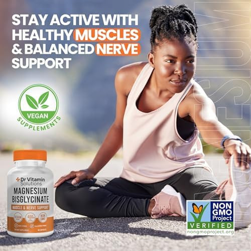 DR VITAMIN SOLUTIONS Magnesium Bisglycinate 400mg Glycinate Chelate High Absorption