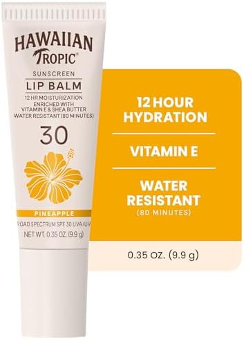 Hawaiian Tropic Sunscreen Lip Balm SPF 30, Pineapple, 0.3 Oz