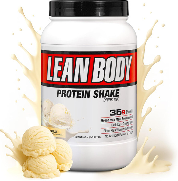 LABRADA Nutrition – Lean Body High Protein Meal Replacement Shake, Whey Protein Powder for Weight Loss and Muscle Growth - 2.47LB Tub