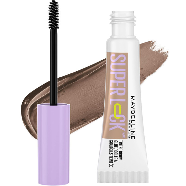 Maybelline Super Lock Brow Glue Eyebrow Gel  Lightweight and Waterproof Tinted Brow Gel For Up To 24HR Hold