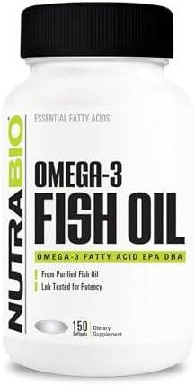 NutraBio Omega 3 Fish Oil Supplements, 2,000mg - EPA DHA Omega 3 Fatty Acid Supplement to Help Support a Healthy Heart