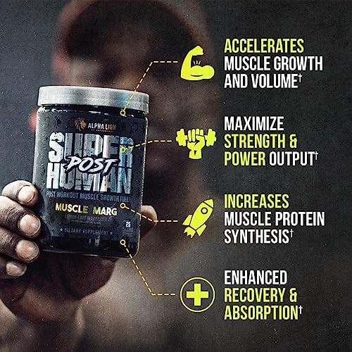 Alpha Lion Superhuman Post Workout Powder, Muscle Builder Drink, Creatine Monohydrate + More for Lean Muscle Growth, Strength & Volume, Supplement for Women & Men - 25 Servings