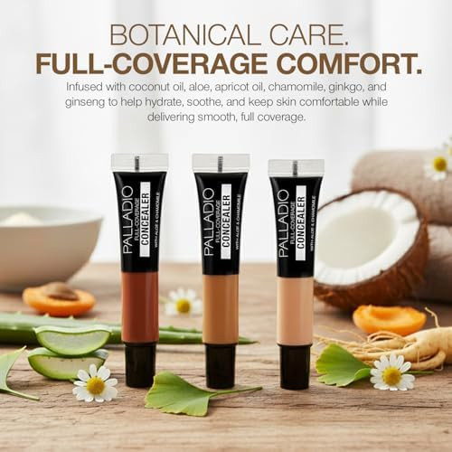 Palladio Full Coverage Concealer Creamy Face & Under Eye Formula Disguises Dark Circles Blemishes Fine Lines