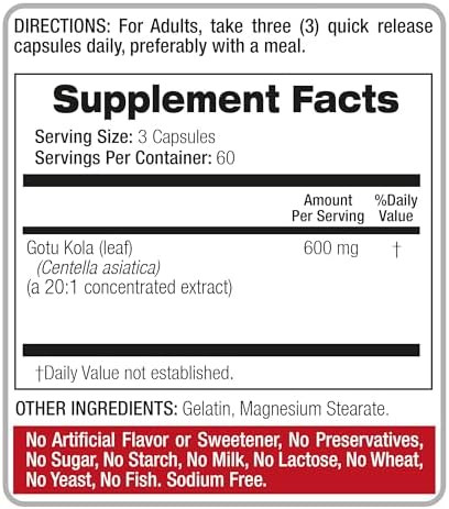 FITO MEDIC'S Lab  Gotu Kola  Centella Asiatica  180 Capsules