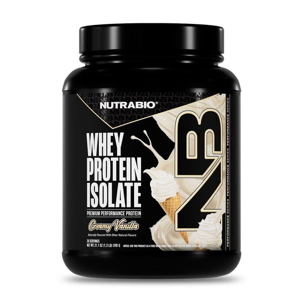 NutraBio 100% Whey Protein Isolate Protein Powder, 25g Protein with Complete Amino Acid Profile, Non-GMO, Soy & Gluten Free, Low Carb, Low Calorie Whey Protein Powder - 20 Servings