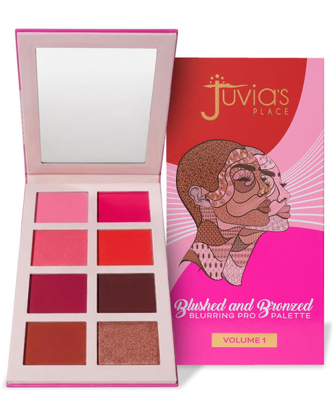 Juvia’s Place Blushed & Bronzed Blurring Pro Palette Matte & Shimmer Finishes Buildable Pigment Soft Focus Powder
