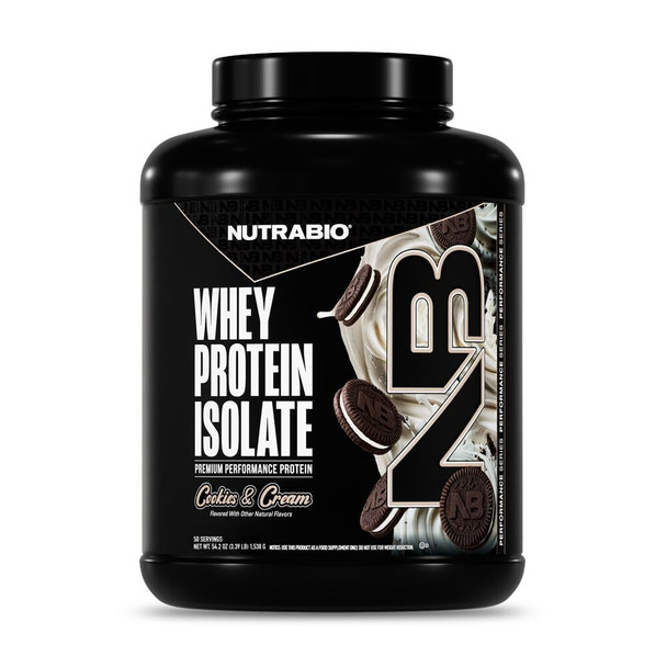 NutraBio 100% Whey Protein Isolate Protein Powder, 25g Protein with Complete Amino Acid Profile, Non-GMO, Soy & Gluten Free, Low Carb, Low Calorie - 50 Servings