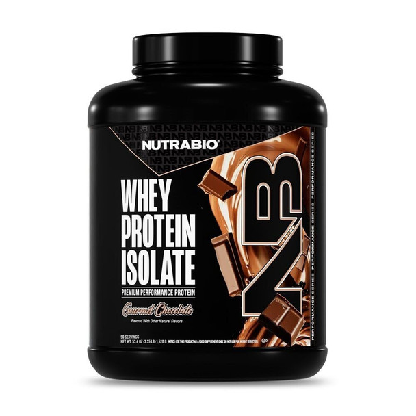 NutraBio 100% Whey Protein Isolate Protein Powder, 25g Protein with Complete Amino Acid Profile, Non-GMO, Soy & Gluten Free, Low Carb, Low Calorie - 50 Servings