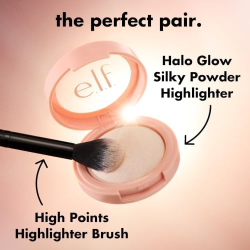 e.l.f. Halo Glow Silky Powder Highlighter  Long Lasting Luminous Face Finish  Cake Resistant With Micro-Shimmer Vegan & Cruelty